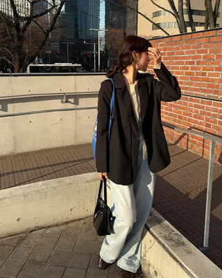 Leather one-handle shoulder bag