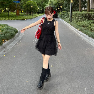Chiffon layered mini dress