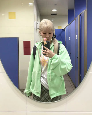 Color Point Zip Hoodie