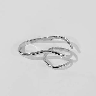 Wave Two Line Ring