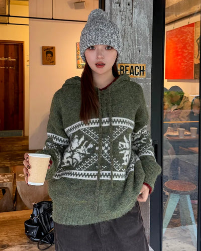 Nordic knit hoodie