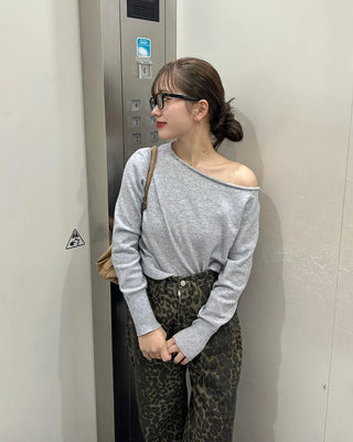 Asymmetrical Off-Shoulder Knit