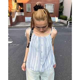 Striped button camisole