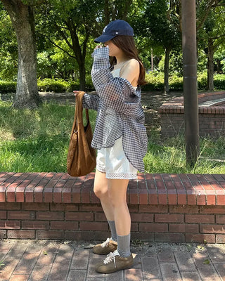 Suede round sneakers