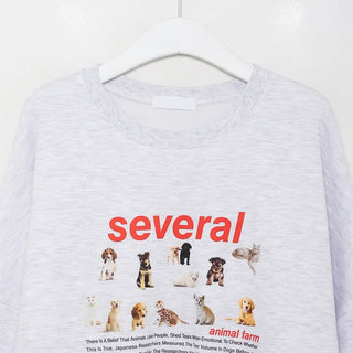 Animal print fleece-lined sweatshirt