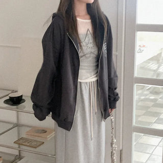 Printed sheer long-sleeved T-shirt