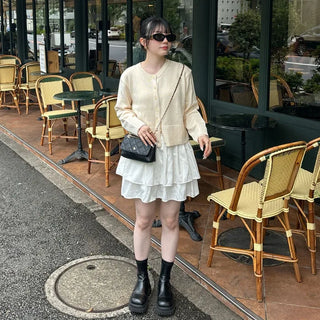 Flared shirred mini skirt