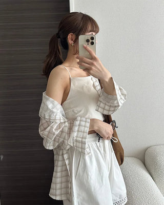 See-through check shirt