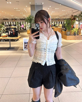 Corset crop blouse