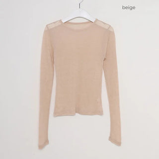 See-through modal long-sleeved T-shirt