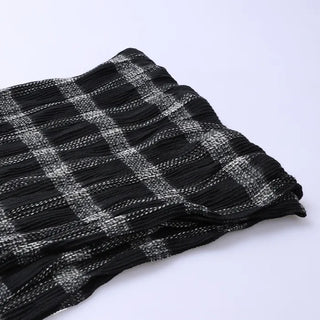 Checked Shirring Scarf