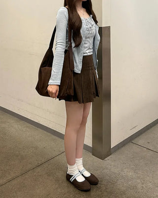 Check sleeveless cardigan set