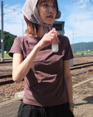 Boat neck T-shirt