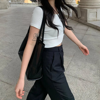 Leather Big Shoulder Bag
