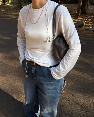 Brushed round neck T-shirt