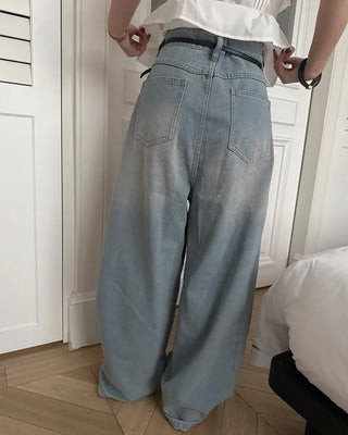 Wide denim pants
