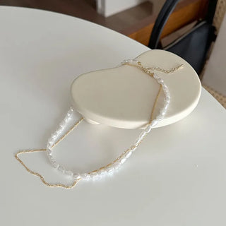 Layered pearl necklace
