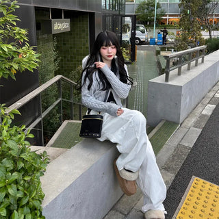 Fur Hood Cable Knit