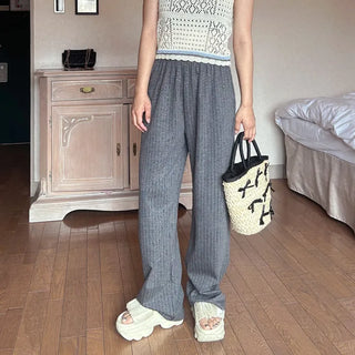Striped wide-leg pants