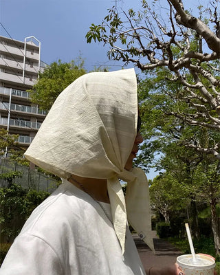 [8th Re-release] (ORIGINAL) Lined Cotton Scarf (cream)