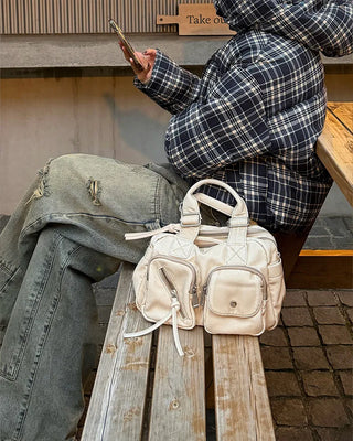 Checked Hooded Down Jacket