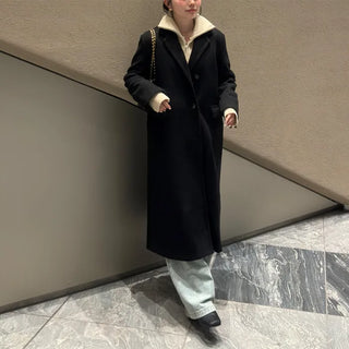 Tailored collar long coat