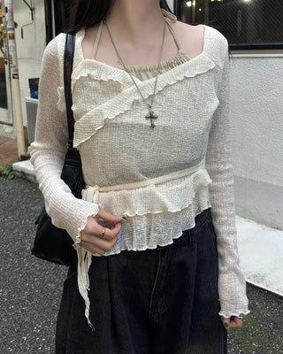 Layered ruffle knit
