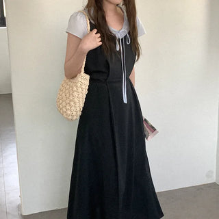 [2 colors] Pintuck Sleeveless Long Dress