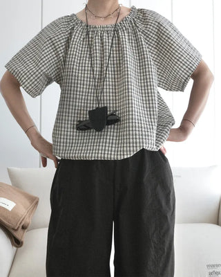Checked string blouse