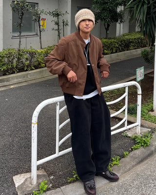 Suede bomber jacket