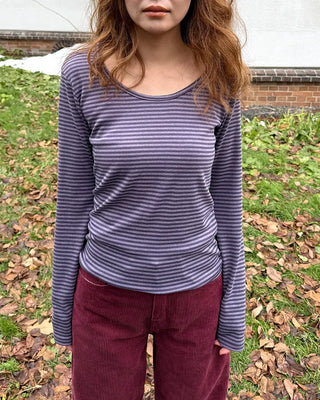 2-way striped long-sleeve T-shirt