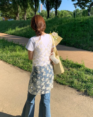 Sheer layered floral dress