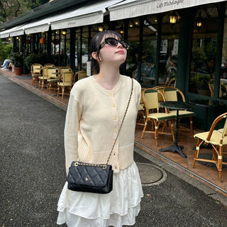 Basic color cardigan