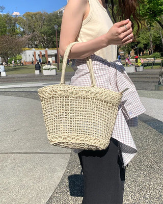 Rattan Mesh Shoulder Bag