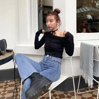 Pocket Flare Fit Denim Pants