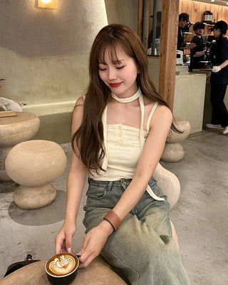 (Set) Button Scarf Sleeveless
