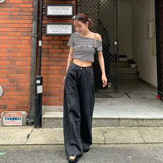 Asymmetrical Off-Shoulder T-Shirt