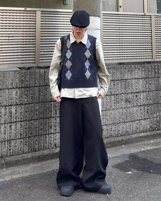 Argyle knit vest