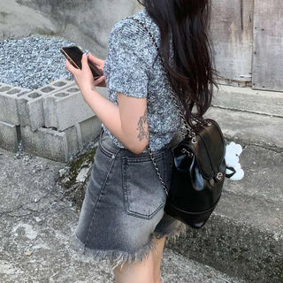 Chain Silver Bucket Bag Backpack