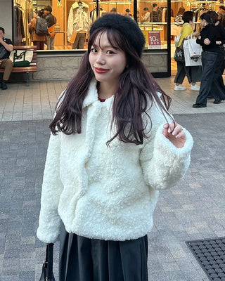 Colored boa jacket