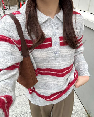 Striped long-sleeved knit