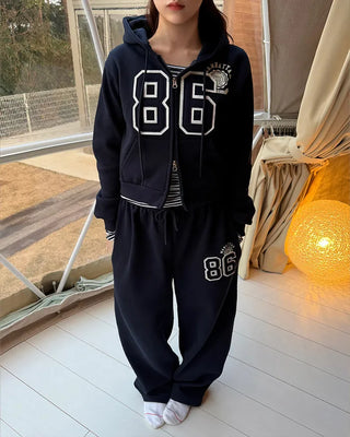 Number patch sweatpants