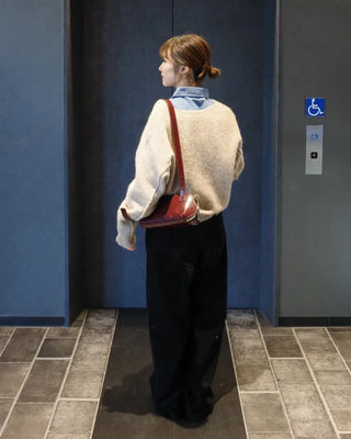 Wide corduroy long pants