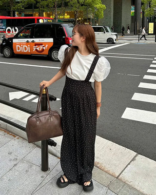 Pleated smoked overalls
