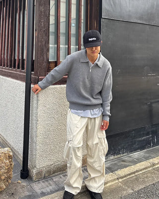 Cargo wide drawstring pants