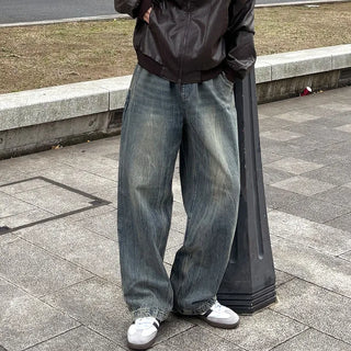 (Unisex) Banding Washed Denim Pants