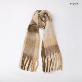 Checked long scarf