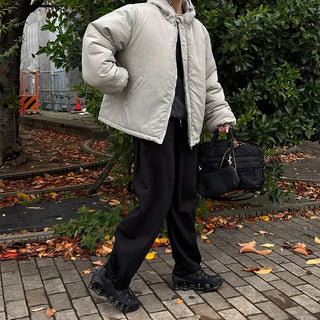 Simple Hooded Padded Jacket