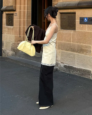 Lace long sleeveless dress