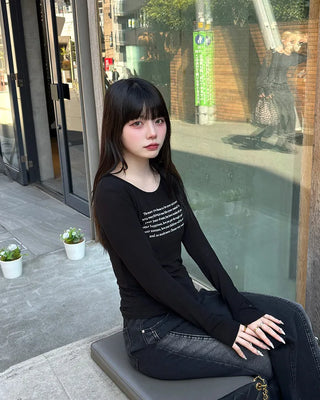 Lettering Long-Sleeve T-Shirt